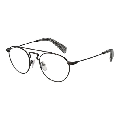 Eyeglasses Frames by Yohji Yamamoto for men in metal and black showcases an refined full-frame frame design featuring a sophisticated black coloured frame for an refined and refined aesthetic.