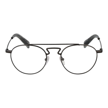 Eyeglasses Frames by Yohji Yamamoto for men in metal and black showcases a refined silhouette, detailed with a black coloured frame finish and a sophisticated full-frame frame design.