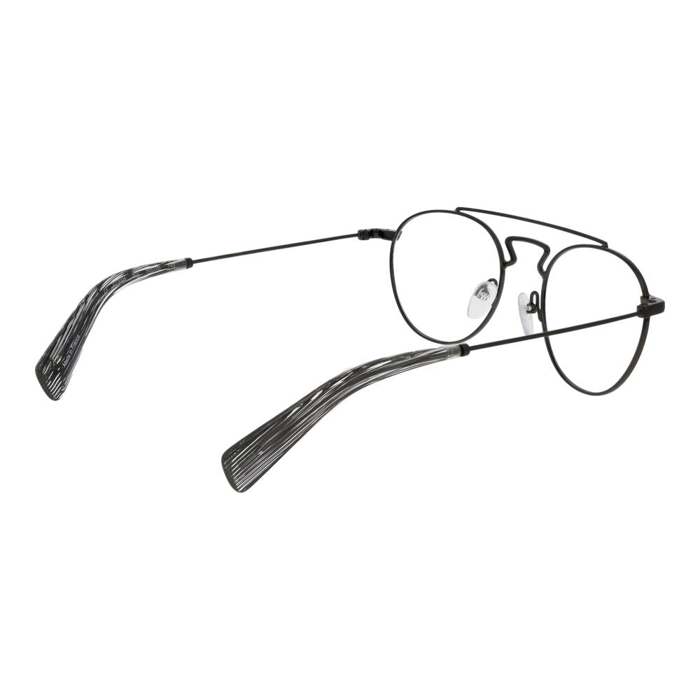 Eyeglasses Frames by Yohji Yamamoto for men in metal black showcases a refined full-frame frame design with a refined black coloured frame finish for a refined and sophisticated look.