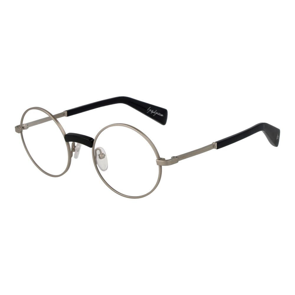 Eyeglasses Frames by Yohji Yamamoto for unisex in monel and silver showcases a refined silhouette, detailed with a silver coloured frame finish and a sophisticated full-frame frame design.