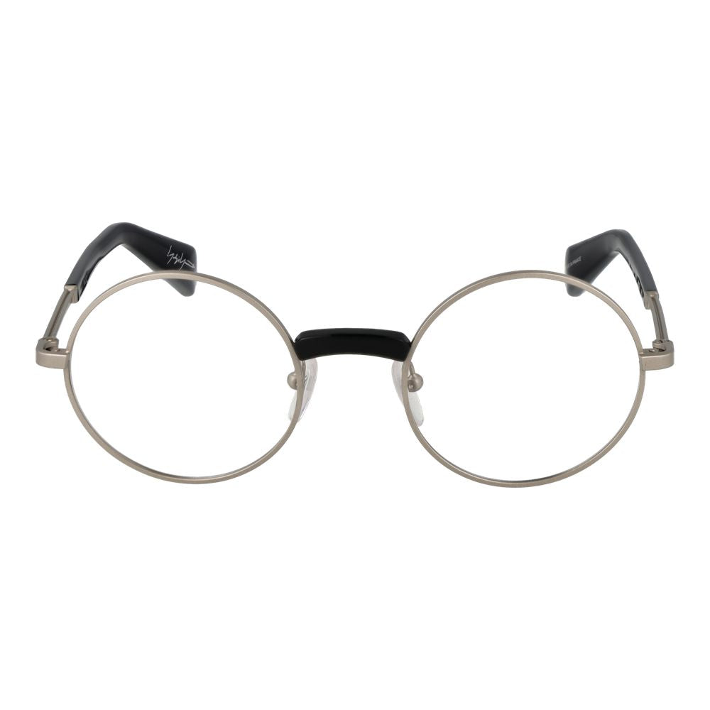 Eyeglasses Frames by Yohji Yamamoto for unisex in monel silver features an refined silhouette, showcasing a sophisticated silver coloured frame and refined full-frame frame design for a refined look.