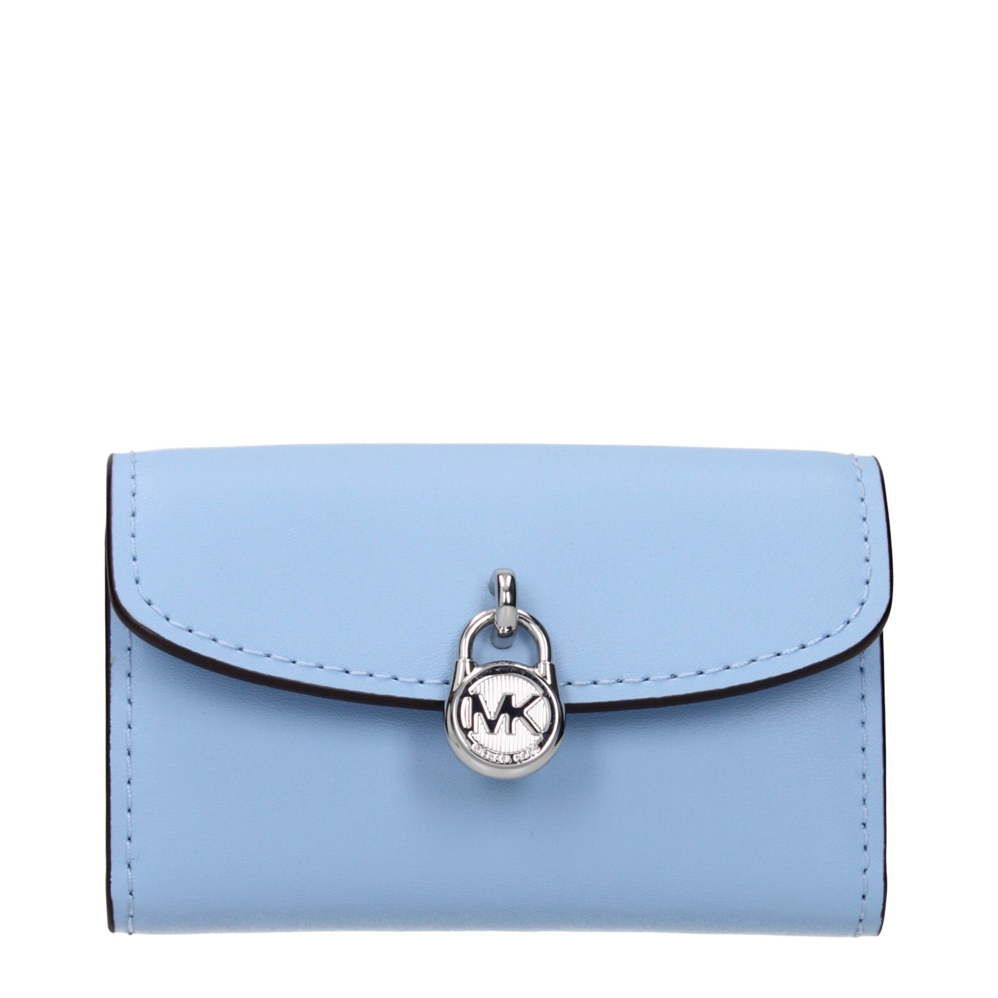 Wallet by Michael Kors for women in leather light-blue presents a architectural silhouette from the Leather Wallet collection, showcasing architectural coin-purse for a architectural finish.