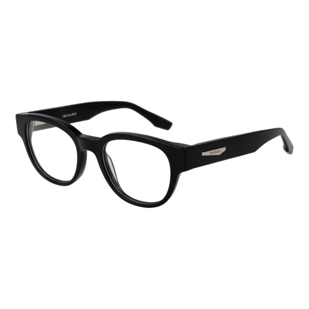 Eyeglasses Frames by Trussardi for men in acetate and black showcases an refined full-frame frame design featuring a sophisticated black coloured frame for an refined and refined aesthetic.