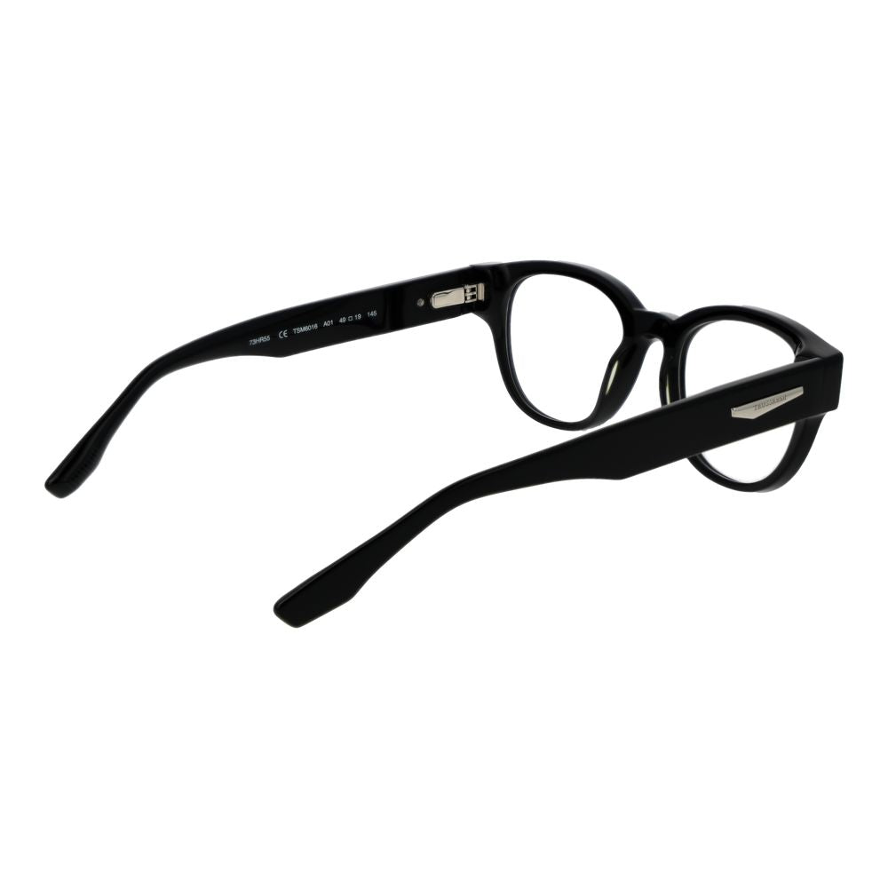 Eyeglasses Frames by Trussardi for men in acetate black showcases a refined full-frame frame design with a refined black coloured frame finish for a refined and sophisticated look.