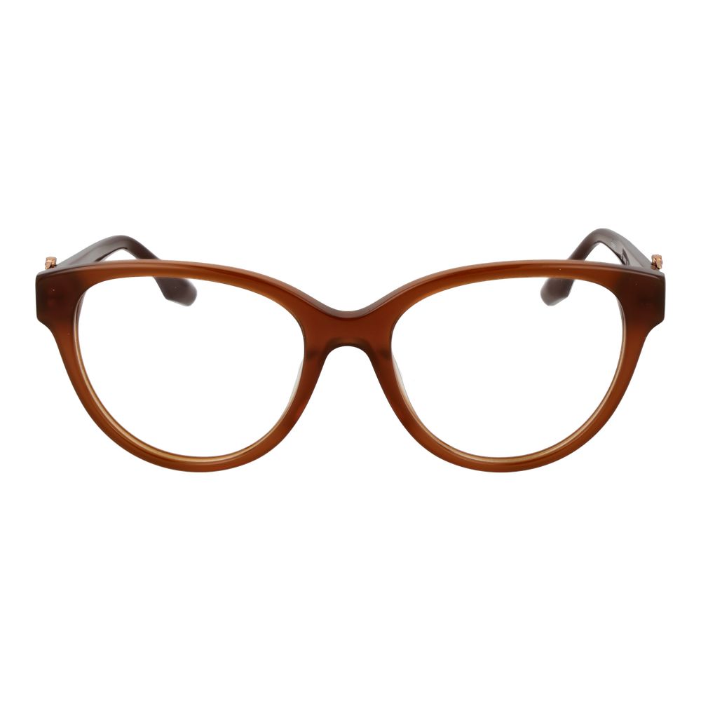 Eyeglasses Frames by Trussardi for women in acetate and brown showcases a refined silhouette, detailed with a brown coloured frame finish and a sophisticated full-frame frame design.