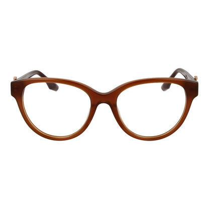 Eyeglasses Frames by Trussardi for women in acetate and brown showcases a refined silhouette, detailed with a brown coloured frame finish and a sophisticated full-frame frame design.