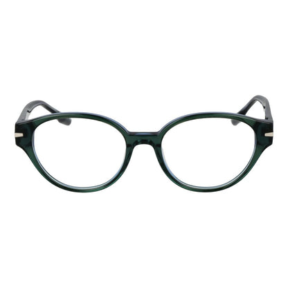 Eyeglasses Frames by Trussardi for women in acetate and green showcases a refined silhouette, detailed with a green coloured frame finish and a sophisticated full-frame frame design.