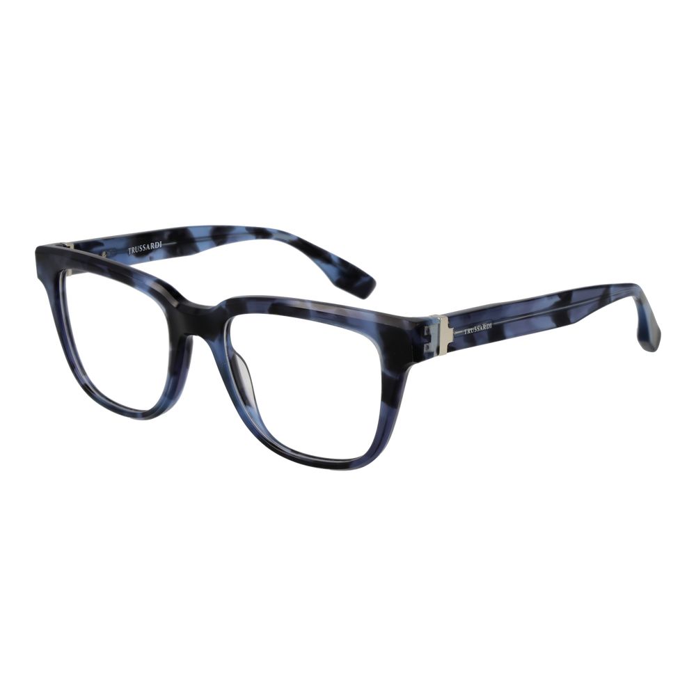 Eyeglasses Frames by Trussardi for men in acetate and blue showcases an refined full-frame frame design featuring a sophisticated blue coloured frame for an refined and refined aesthetic.
