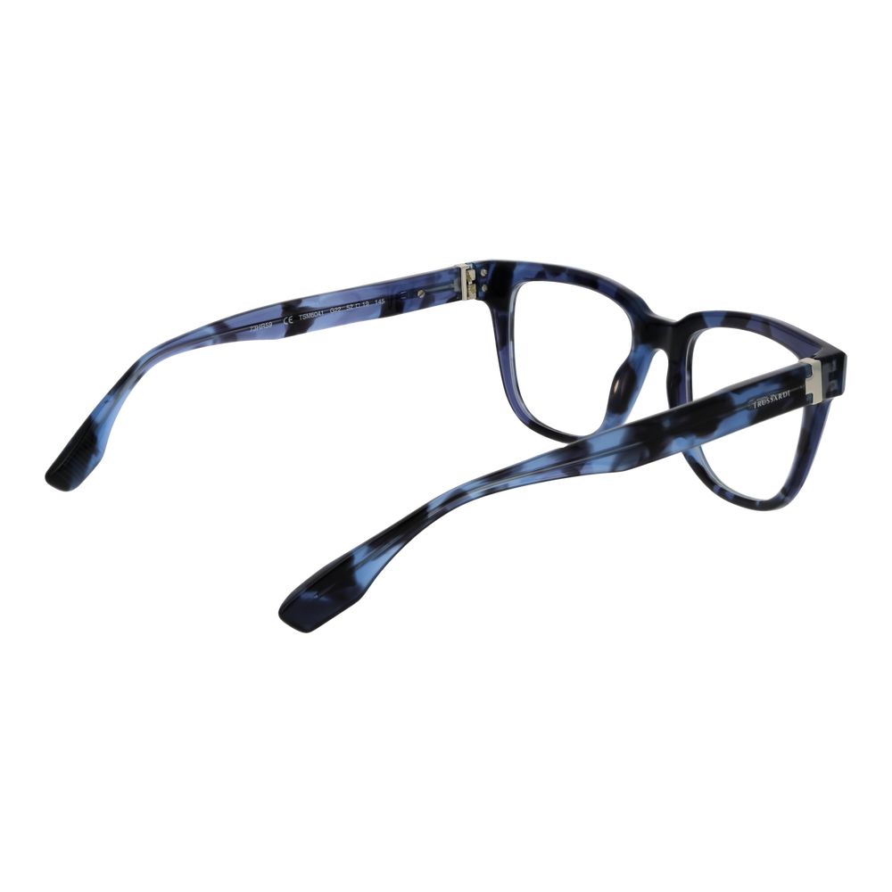 Eyeglasses Frames by Trussardi for men in acetate blue features an refined silhouette, showcasing the refined blue coloured frame and sophisticated full-frame frame design.