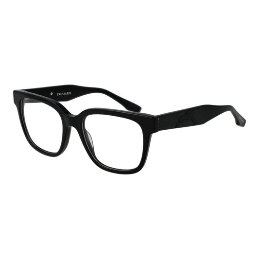 Eyeglasses Frames by Trussardi for men in acetate and black showcases a refined silhouette, detailed with a black coloured frame finish and a sophisticated full-frame frame design.