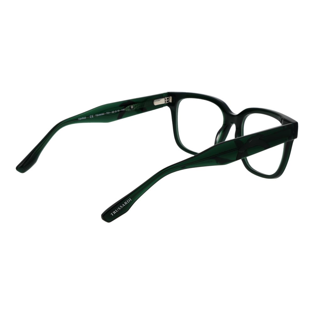 Eyeglasses Frames by Trussardi for men in acetate and green showcases an refined full-frame frame design featuring a sophisticated green coloured frame for an refined and refined aesthetic.