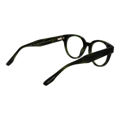 Eyeglasses Frames by Trussardi for unisex in acetate green features a refined silhouette, showcasing a refined green coloured frame and full-frame frame design for a sophisticated, premium look.