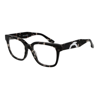 Eyeglasses Frames by Trussardi for men in acetate black features an refined silhouette, showcasing a sophisticated black coloured frame and refined full-frame frame design for a refined look.