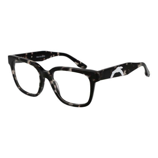 Eyeglasses Frames by Trussardi for men in acetate black features an refined silhouette, showcasing a sophisticated black coloured frame and refined full-frame frame design for a refined look.