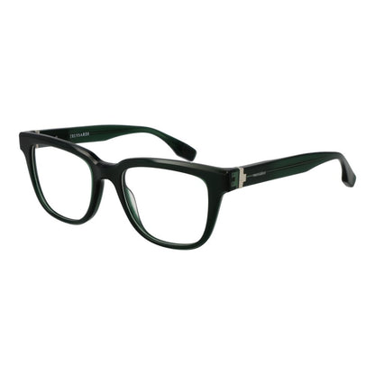 Eyeglasses Frames by Trussardi for men in acetate green showcases a reflective silhouette, artfully incorporating a sophisticated green coloured frame with a distinct full-frame frame design.