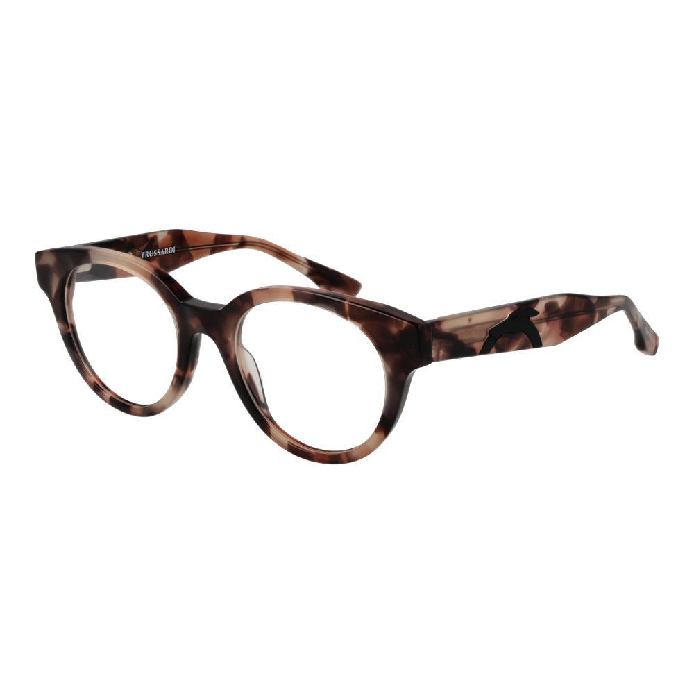 Eyeglasses Frames by Trussardi for unisex in acetate brown features a refined silhouette, showcasing a refined brown coloured frame and full-frame frame design for a sophisticated, premium look.