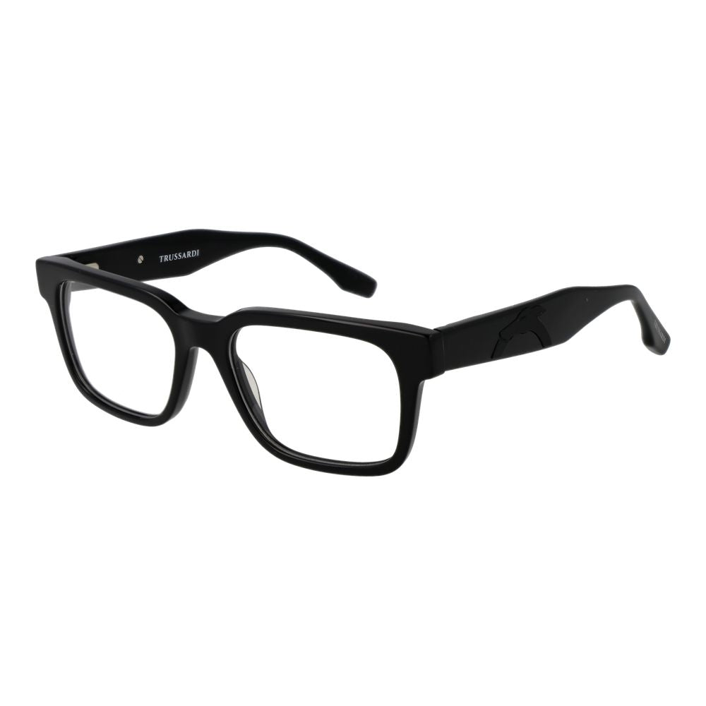 Eyeglasses Frames by Trussardi for unisex in acetate black showcases a refined full-frame frame design with a refined black coloured frame finish for a refined and sophisticated look.