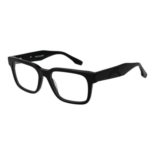 Eyeglasses Frames by Trussardi for unisex in acetate black showcases a refined full-frame frame design with a refined black coloured frame finish for a refined and sophisticated look.