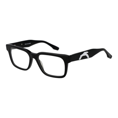 Eyeglasses Frames by Trussardi for unisex in acetate and black showcases an refined full-frame frame design featuring a sophisticated black coloured frame for an refined and refined aesthetic.