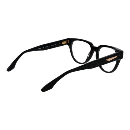 Eyeglasses Frames by Trussardi for women in acetate black features a refined silhouette, showcasing a refined black coloured frame and full-frame frame design for a sophisticated, premium look.