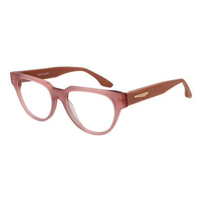 Eyeglasses Frames by Trussardi for women in acetate pink showcases a refined full-frame frame design with a refined rose coloured frame finish for a refined and sophisticated look.
