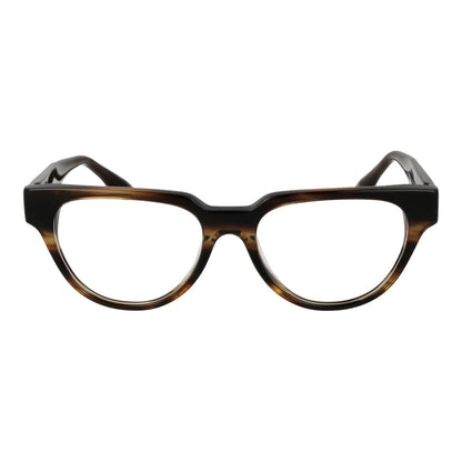 Eyeglasses Frames by Trussardi for women in acetate brown showcases a reflective silhouette, artfully incorporating a sophisticated brown coloured frame with a distinct full-frame frame design.