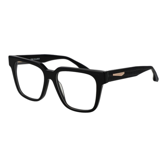 Eyeglasses Frames by Trussardi for women in acetate black features an refined silhouette, showcasing the refined black coloured frame and sophisticated full-frame frame design.