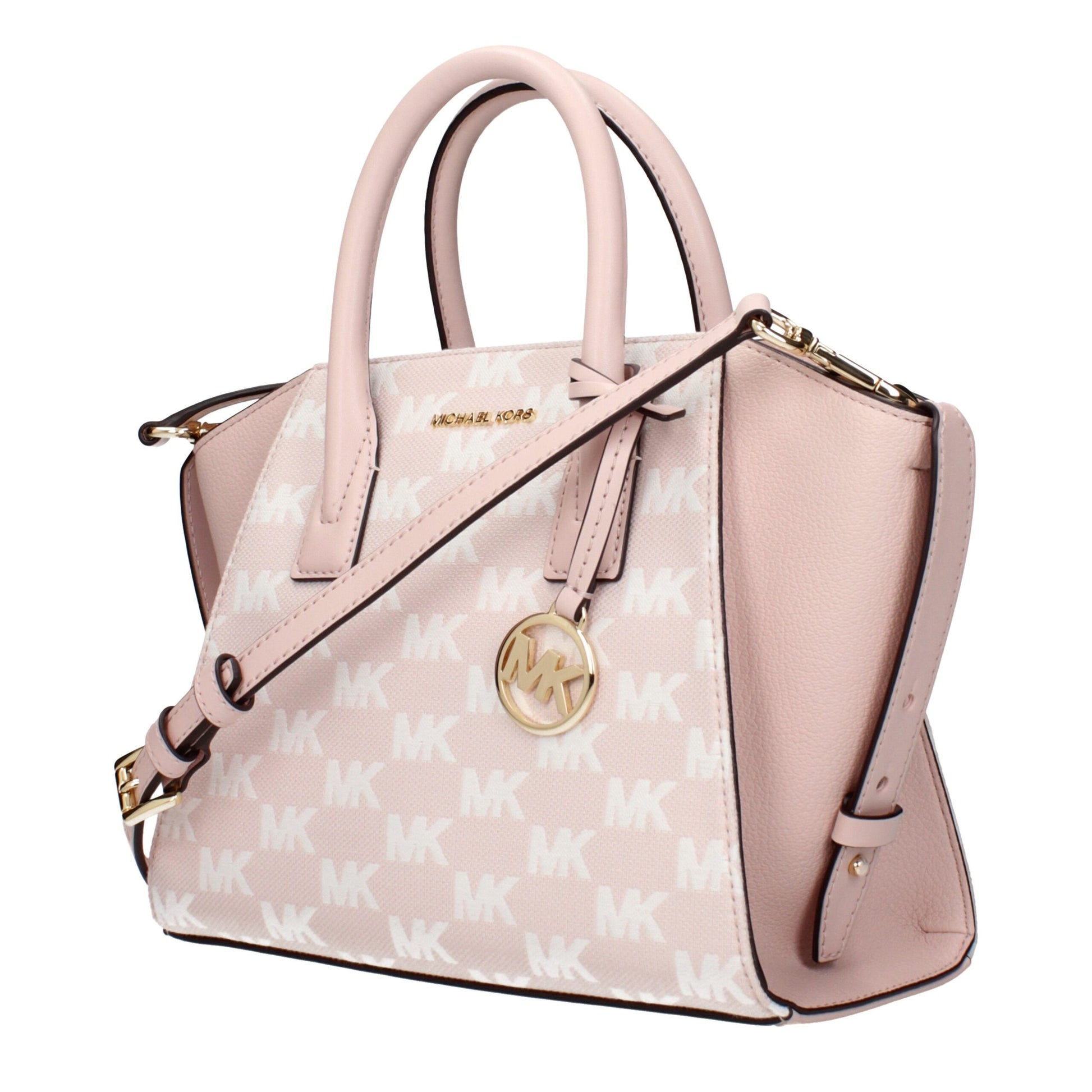 Handbag by Michael Kors for women in fabric pink features a ornamental silhouette, showcasing a secure , ample , and ornamental adjustable-strap for a sophisticated look.
