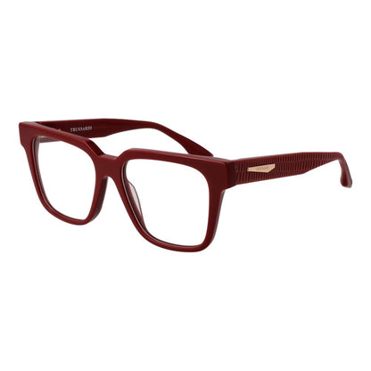 Eyeglasses Frames by Trussardi for women in acetate red features a refined silhouette, showcasing a refined red coloured frame and full-frame frame design for a sophisticated, premium look.