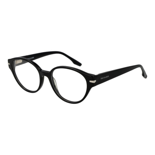 Eyeglasses Frames by Trussardi for women in acetate black features an refined silhouette, showcasing the refined black coloured frame and sophisticated full-frame frame design.