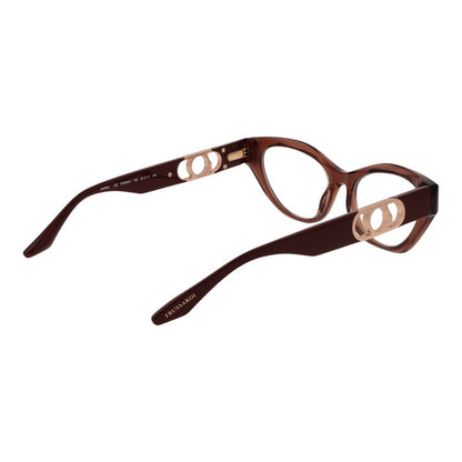 Eyeglasses Frames by Trussardi for women in acetate brown showcases a refined full-frame frame design with a refined brown coloured frame finish for a refined and sophisticated look.