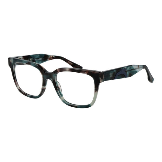 Eyeglasses Frames by Trussardi for men in acetate multicolor showcases a reflective silhouette, artfully incorporating a sophisticated multicolor coloured frame with a distinct full-frame frame design.