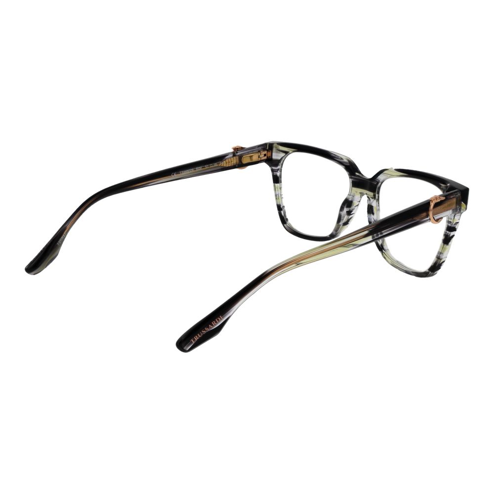 Eyeglasses Frames by Trussardi for women in acetate gray features an refined silhouette, showcasing the refined gray coloured frame and sophisticated full-frame frame design.