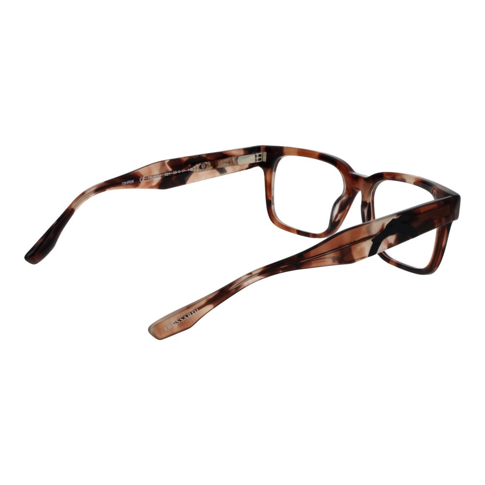 Eyeglasses Frames by Trussardi for unisex in acetate brown features an refined silhouette, showcasing the refined brown coloured frame and sophisticated full-frame frame design.