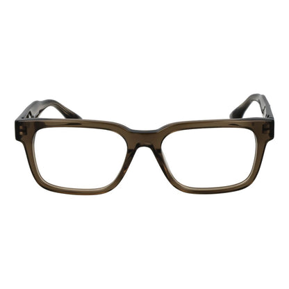Eyeglasses Frames by Trussardi for unisex in acetate brown showcases a reflective silhouette, artfully incorporating a sophisticated brown coloured frame with a distinct full-frame frame design.
