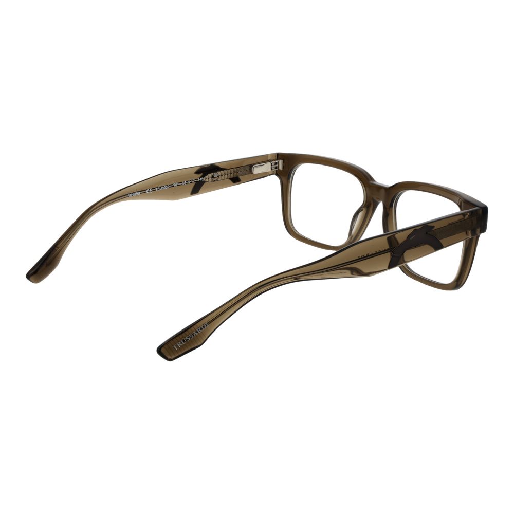 Eyeglasses Frames by Trussardi for unisex in acetate brown showcases a refined full-frame frame design with a refined brown coloured frame finish for a refined and sophisticated look.