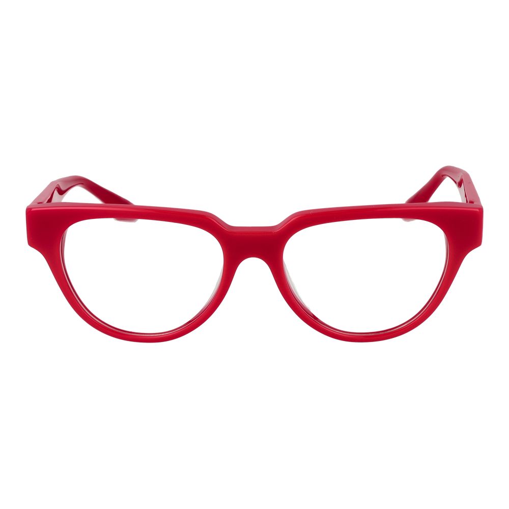 Eyeglasses Frames by Trussardi for women in acetate red features a refined silhouette, showcasing a refined red coloured frame and full-frame frame design for a sophisticated, premium look.