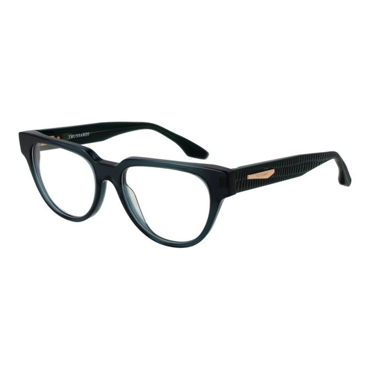 Eyeglasses Frames by Trussardi for women in acetate and blue showcases a refined silhouette, detailed with a blue coloured frame finish and a sophisticated full-frame frame design.