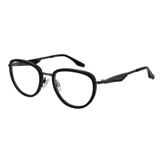 Eyeglasses Frames by Trussardi for men in metal black showcases a refined full-frame frame design with a refined black coloured frame finish for a refined and sophisticated look.