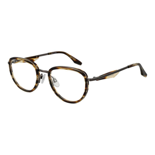 Eyeglasses Frames by Trussardi for men in metal brown showcases a refined full-frame frame design with a refined brown coloured frame finish for a refined and sophisticated look.
