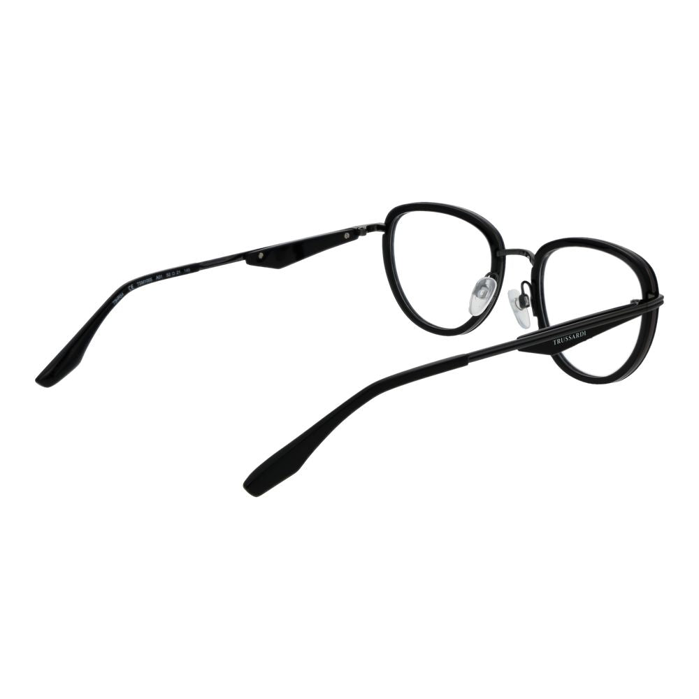 Eyeglasses Frames by Trussardi for men in metal and black showcases an refined full-frame frame design featuring a sophisticated black coloured frame for an refined and refined aesthetic.