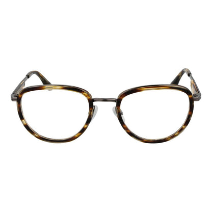 Eyeglasses Frames by Trussardi for men in metal and brown showcases an refined full-frame frame design featuring a sophisticated brown coloured frame for an refined and refined aesthetic.