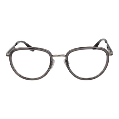 Eyeglasses Frames by Trussardi for men in metal and gray showcases a refined silhouette, detailed with a gray coloured frame finish and a sophisticated full-frame frame design.