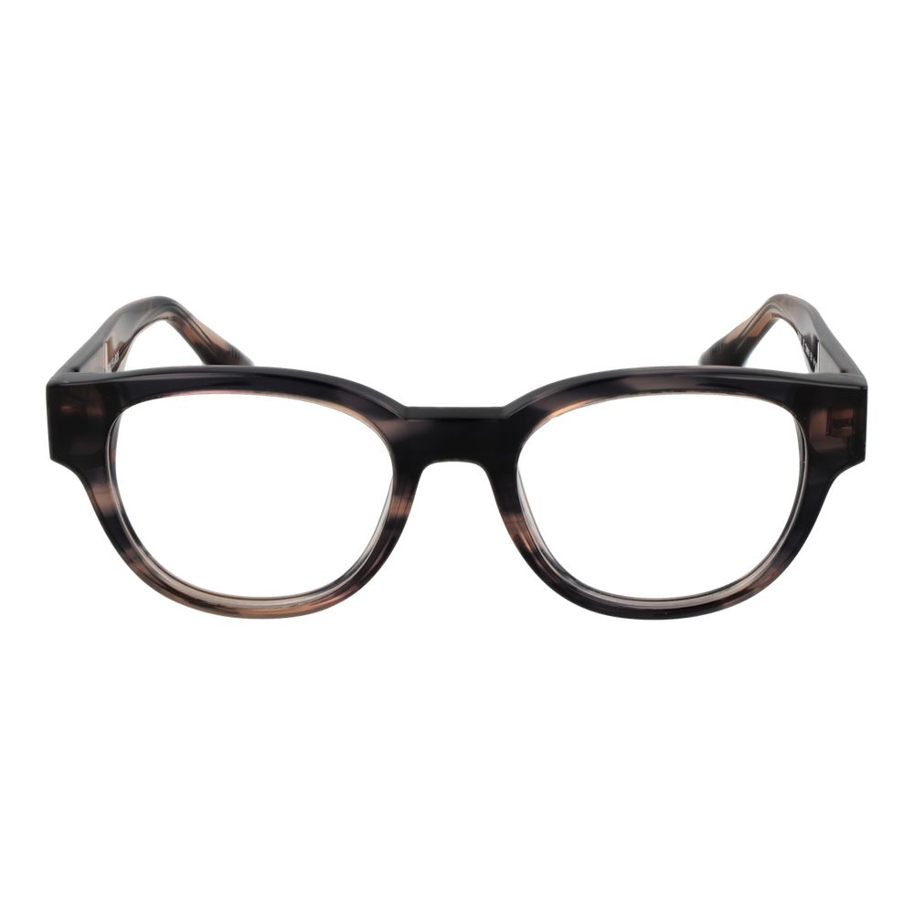 Eyeglasses Frames by Trussardi for men in acetate gray features an refined silhouette, showcasing the refined gray coloured frame and sophisticated full-frame frame design.