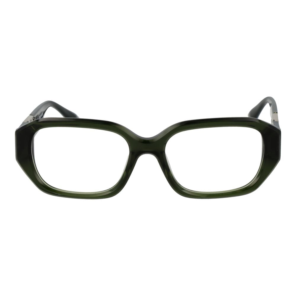Eyeglasses Frames by Trussardi for women in acetate green features a refined silhouette, showcasing a refined green coloured frame and full-frame frame design for a sophisticated, premium look.