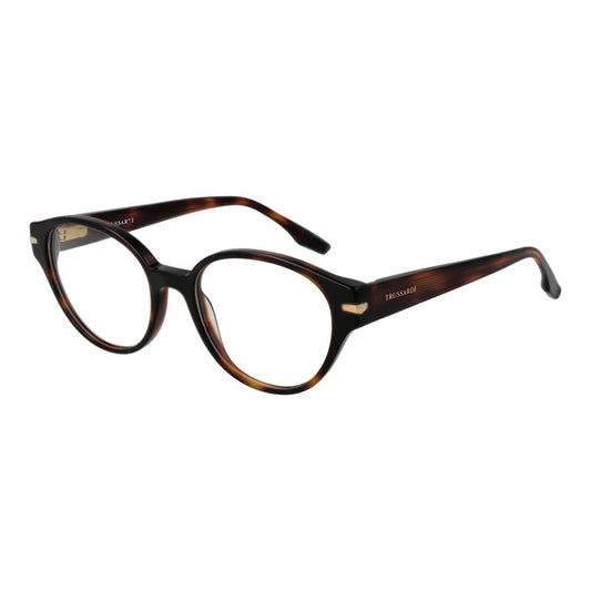 Eyeglasses Frames by Trussardi for women in acetate and brown showcases a refined silhouette, detailed with a brown coloured frame finish and a sophisticated full-frame frame design.
