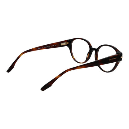 Eyeglasses Frames by Trussardi for women in acetate and brown showcases an refined full-frame frame design featuring a sophisticated brown coloured frame for an refined and refined aesthetic.