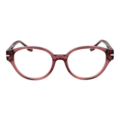 Eyeglasses Frames by Trussardi for women in acetate pink features an refined silhouette, showcasing a sophisticated rose coloured frame and refined full-frame frame design for a refined look.