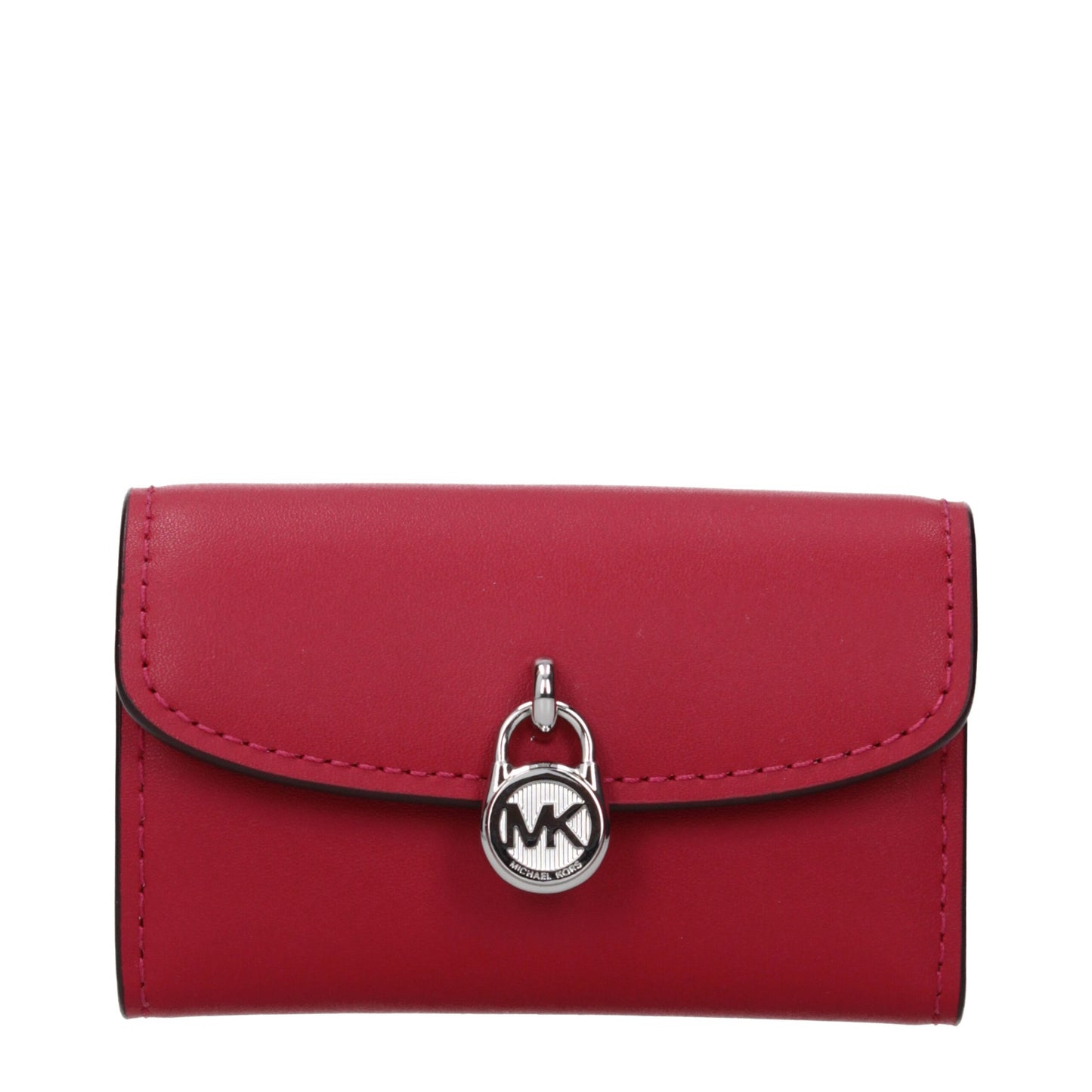 Wallet by Michael Kors for women in leather red presents a refined silhouette, artfully capturing the essence of the Leather Wallet design with sophisticated coin-purse for a refined look.