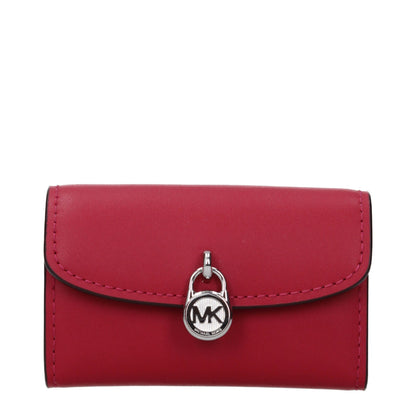 Wallet by Michael Kors for women in leather red presents a refined silhouette, artfully capturing the essence of the Leather Wallet design with sophisticated coin-purse for a refined look.